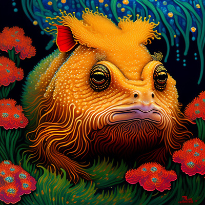 Hairy frog ai generative generative ai illustration