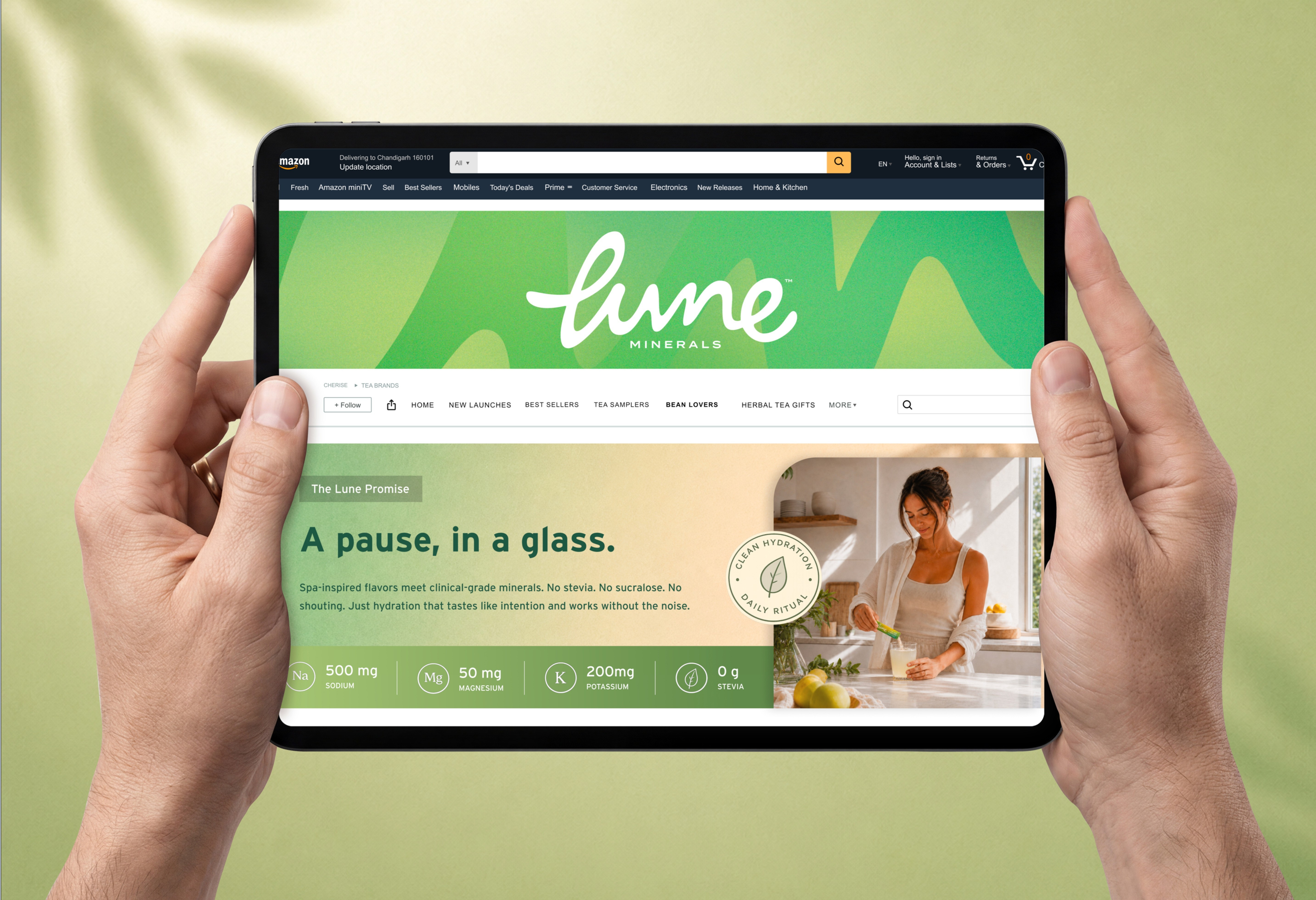 Lune | Wellness Hydration & Amazon Storefront UI/UX amazon amazon design amazon storefront amazone listing branding dribbblle figma hydration product showcase storefront ui ui design uiux user experience user interface ux web design website website design wellness