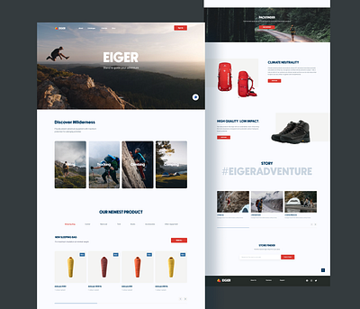 EIGER-Outdoor Equipment Website app branding design graphic design logo minimal ui ux