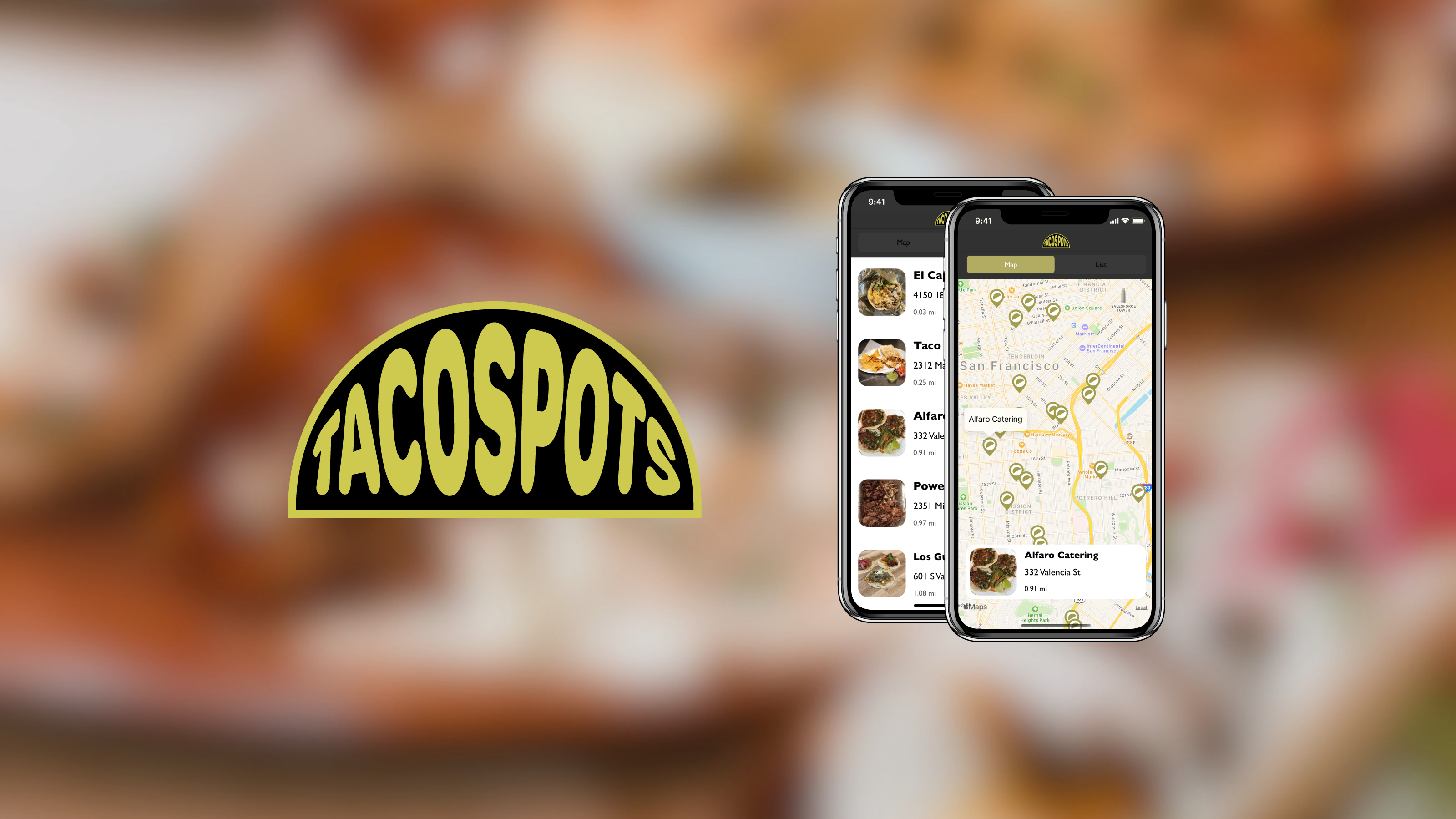 TacoSpots app design food discovery mobile app ui