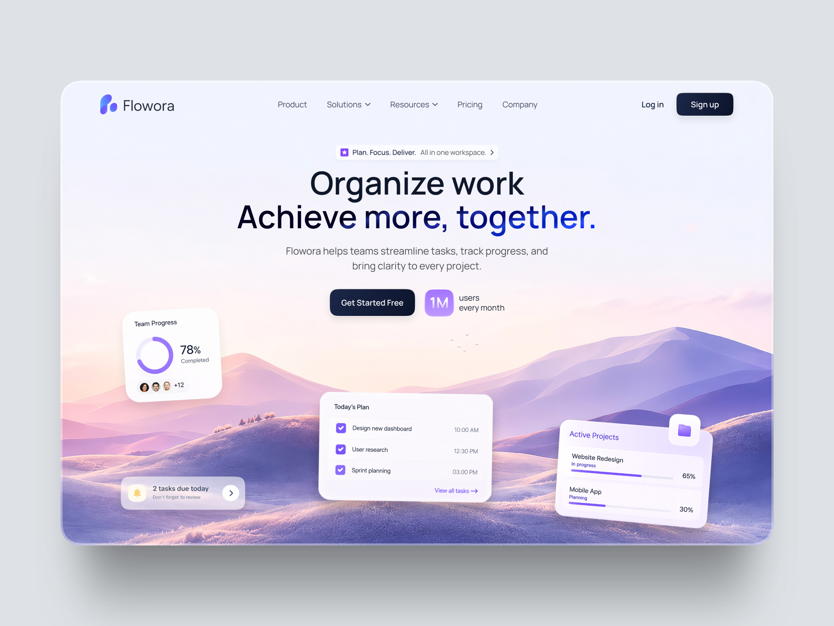 Workflow & Task Management SaaS Landing Page UI UX Design design interface product service startup ui uiux ux web website