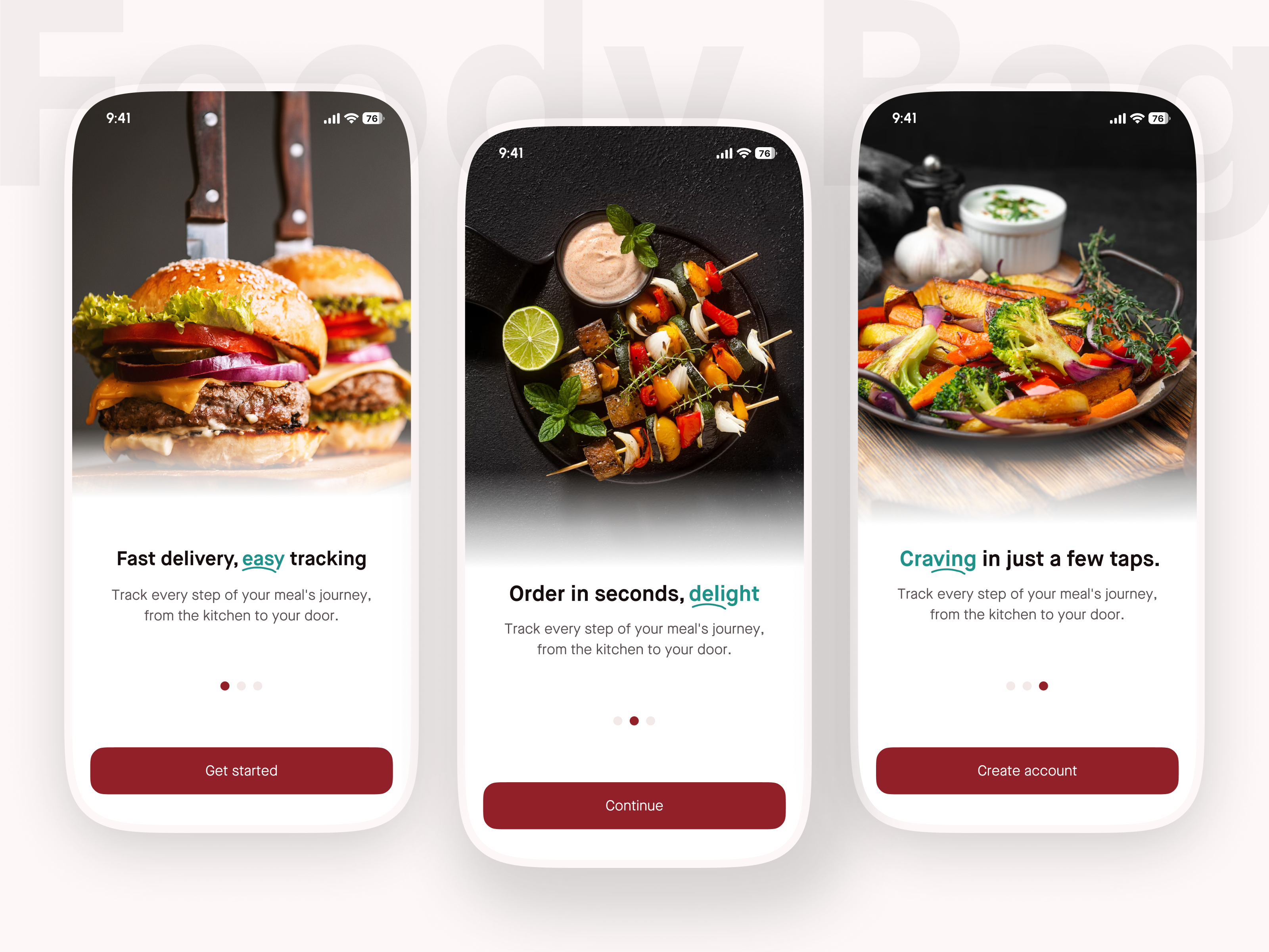 Food Mobile App | Onboarding Screens