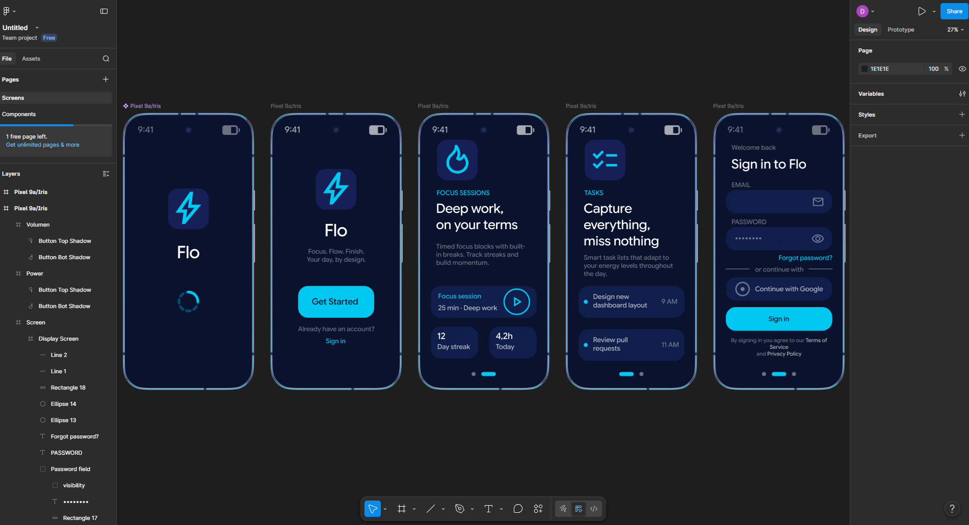 Example of Android UI Design — Figma Screens, Ready