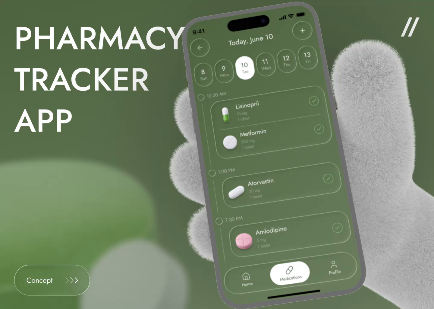 Pharmacy Tracker Mobile iOS App Design