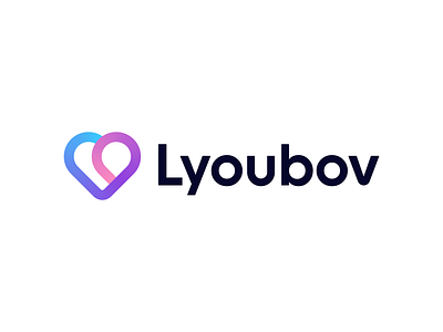 Lyoubov Logo Design app billboard brand branding connection date dating app heart icon identity logo logodesign logodesigner loop love mark mockup platform soulmate symbol
