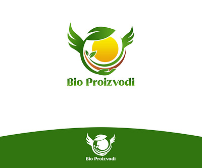 Bio Proizvodi angel bio design hand logo natural product