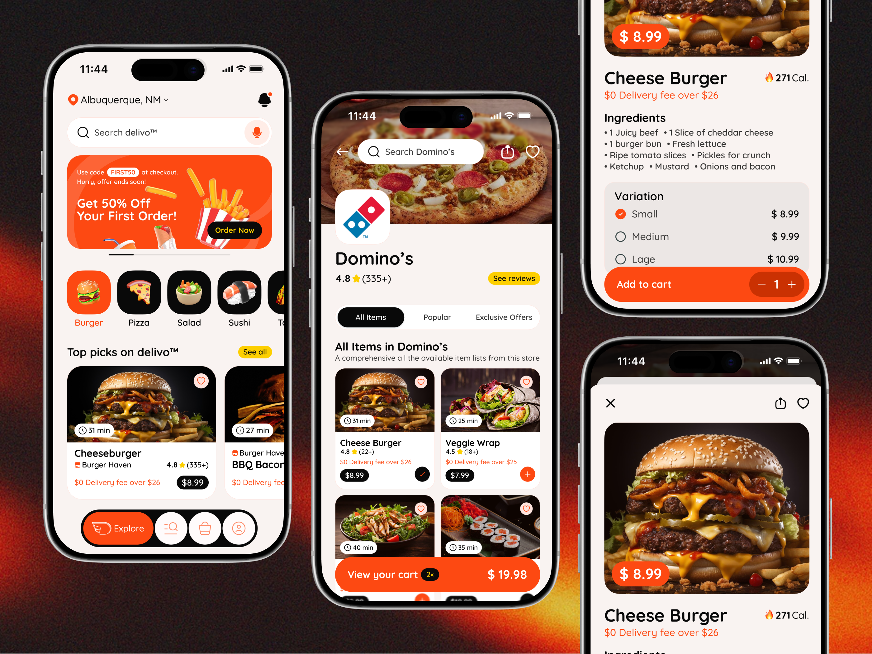 Food Delivery Restaurant Ordering Experience Mobile App Design