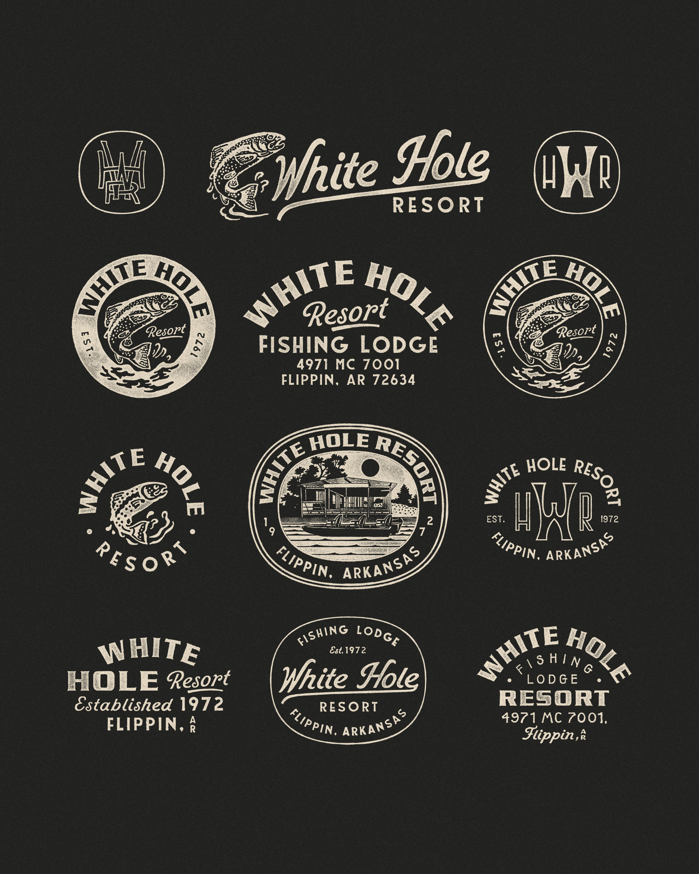 White Hole Resort - Graphic Explorations branding graphic design handrawn illustration logo vintage vintage logo vintage modern