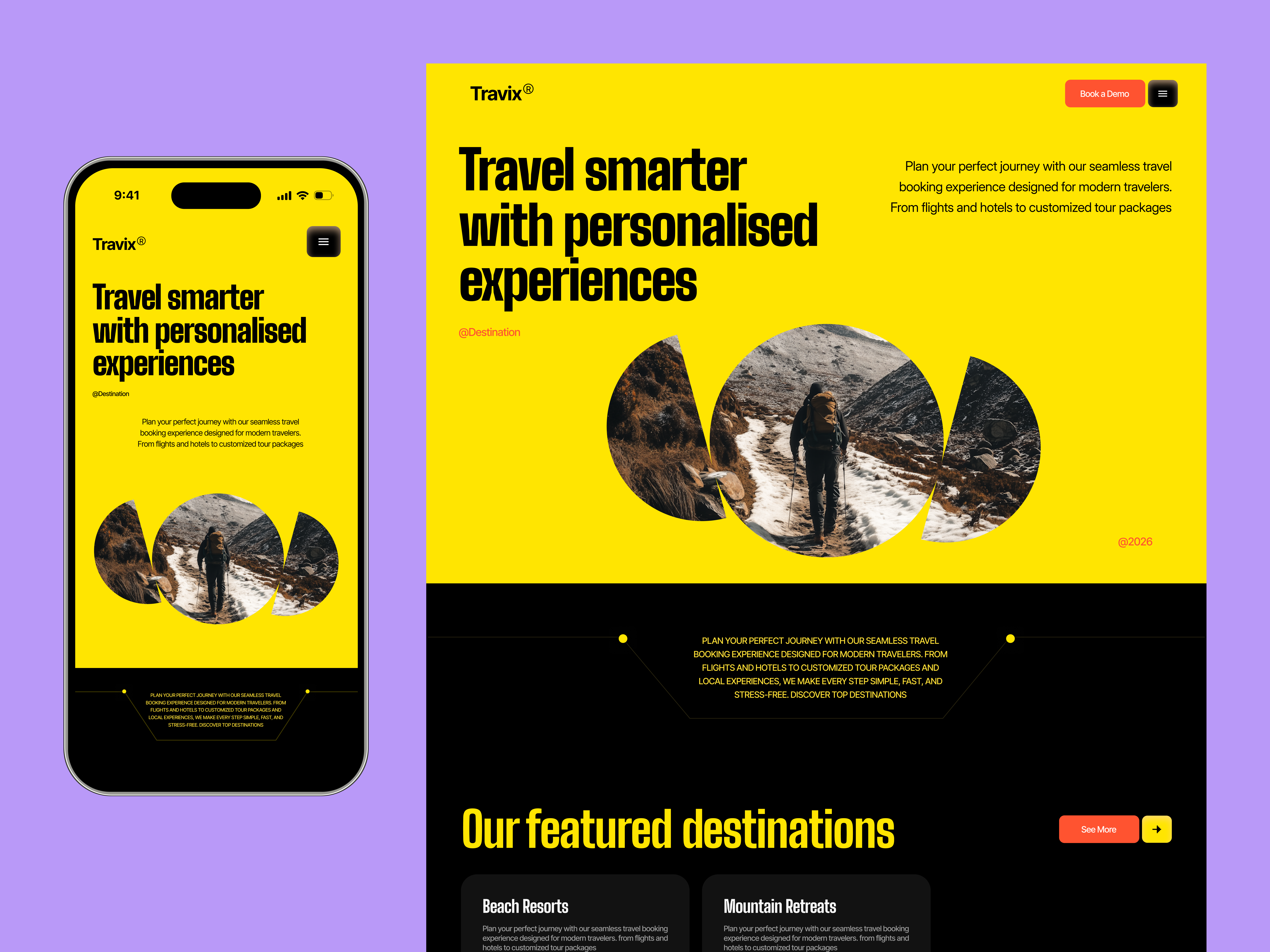 Tour Booking Platform — Travel Website UI Design figma holiday booking ui landing page tour and travel tour booking tour package ui tourism travel agency travel agency landing page travel agency website travel booking travel web design travel website ui design ui kit ux design vacation website ui web design web ui website design