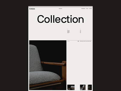 Forden — Vintage furniture seller website chair clean desktop furniture grid layout minimal minimalism ui uidesign ux uxdesign web webdesign website