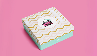 Sweet Panda. Logo for store animallogo box branding design graphic design illustration logo logodesign panda pink vector vectorlogo