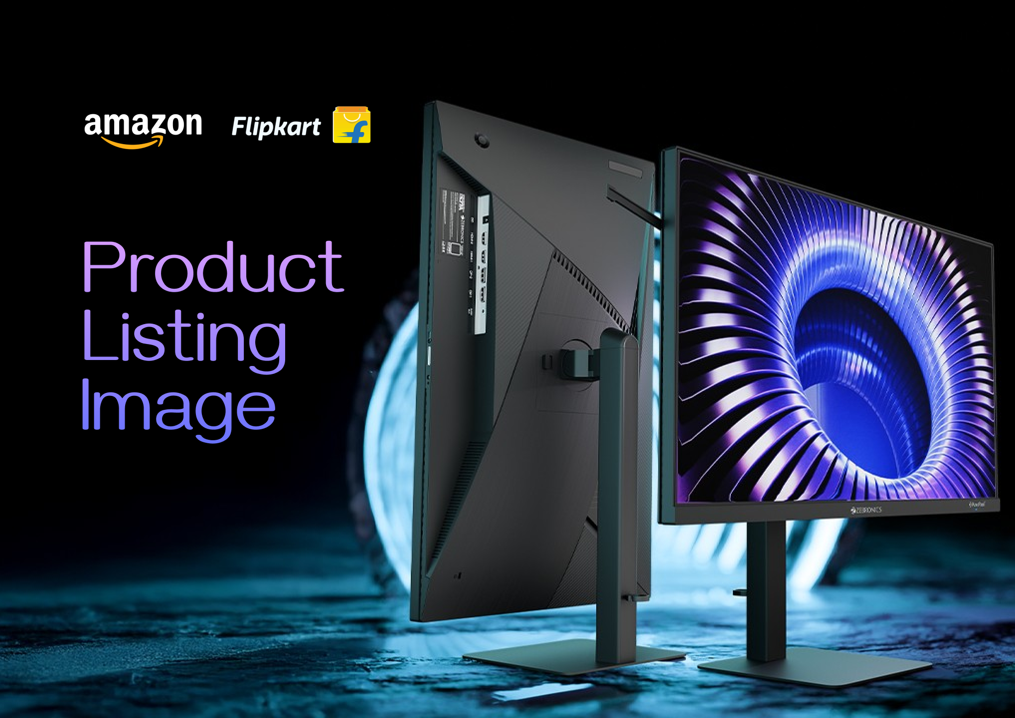 Amazon & Flipkart Product Listing Design | Gaming Monitor 3d branding graphic design