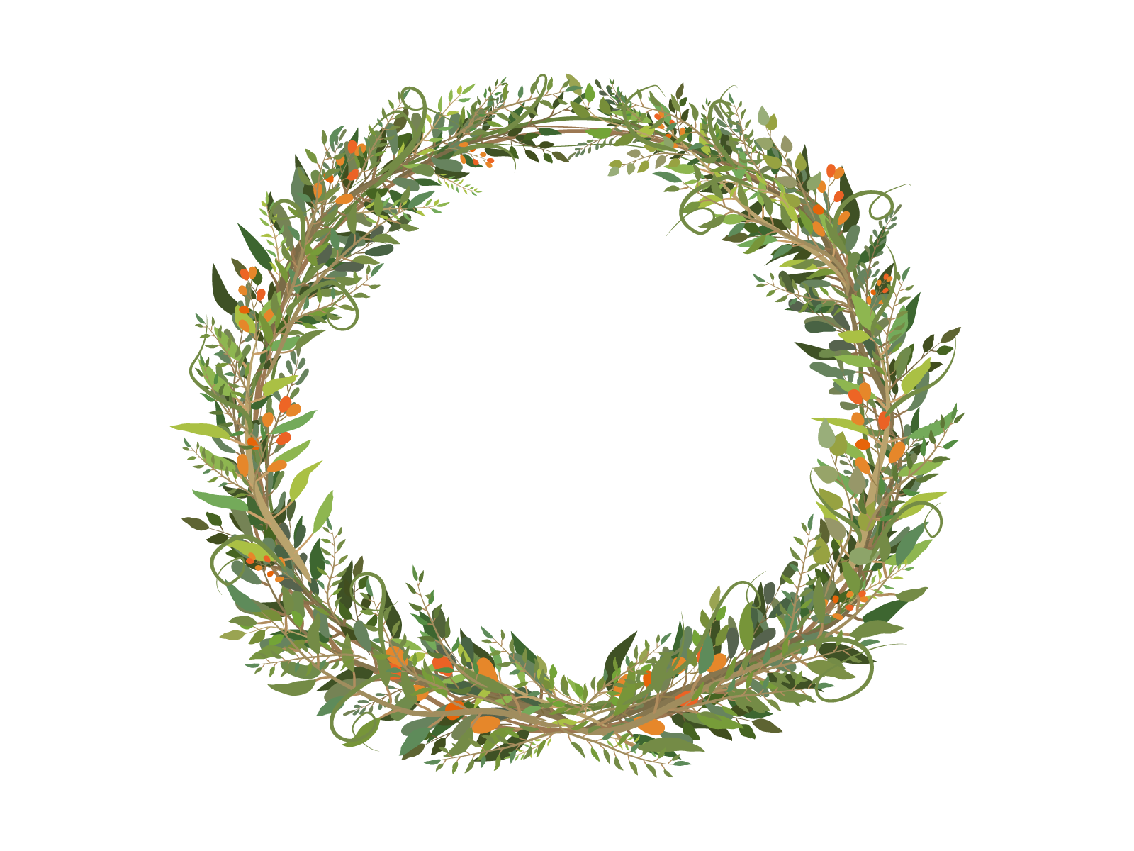 wreath-of-leaves-by-ekaterina-fedotova-on-dribbble