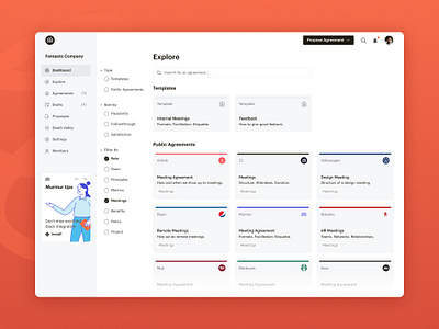 Murmur — Working Agreements Tool UI agreements collaboration company culture consent decentralization decisions design digital product documents murmur platform process scaling ideas teamwork ui user friendly ux workflow z1 z1 digital studio