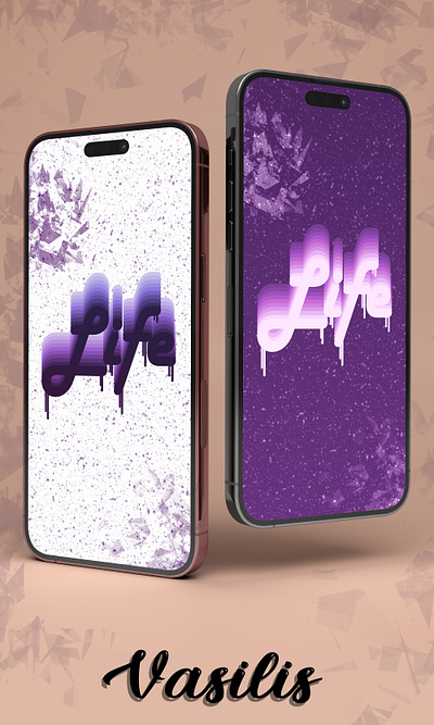 "Life" | Phone Wallpaper abstract art artwork background colorful design digital art digital painting graphic design illustration iphone purple typography wallpaper white