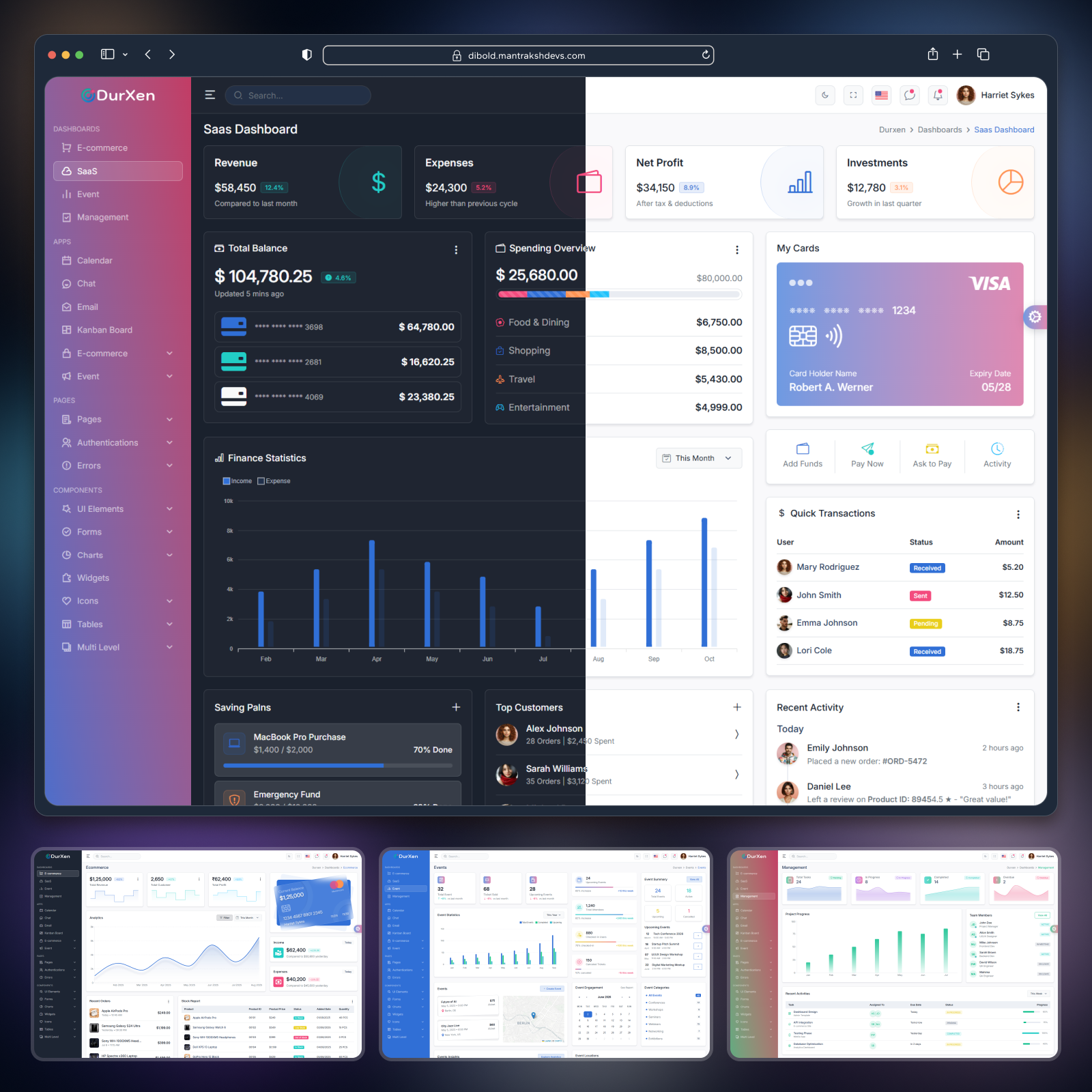 Durxen - Bootstrap 5 HTML Admin Dashboard Template ⚡ admin adminpanel admintemplate analytics bootstrap5 branding darkmode dashboard dashboardui design htmltemplate rtl saas typography ui uidesign uiuxdesign ux uxui webdesign