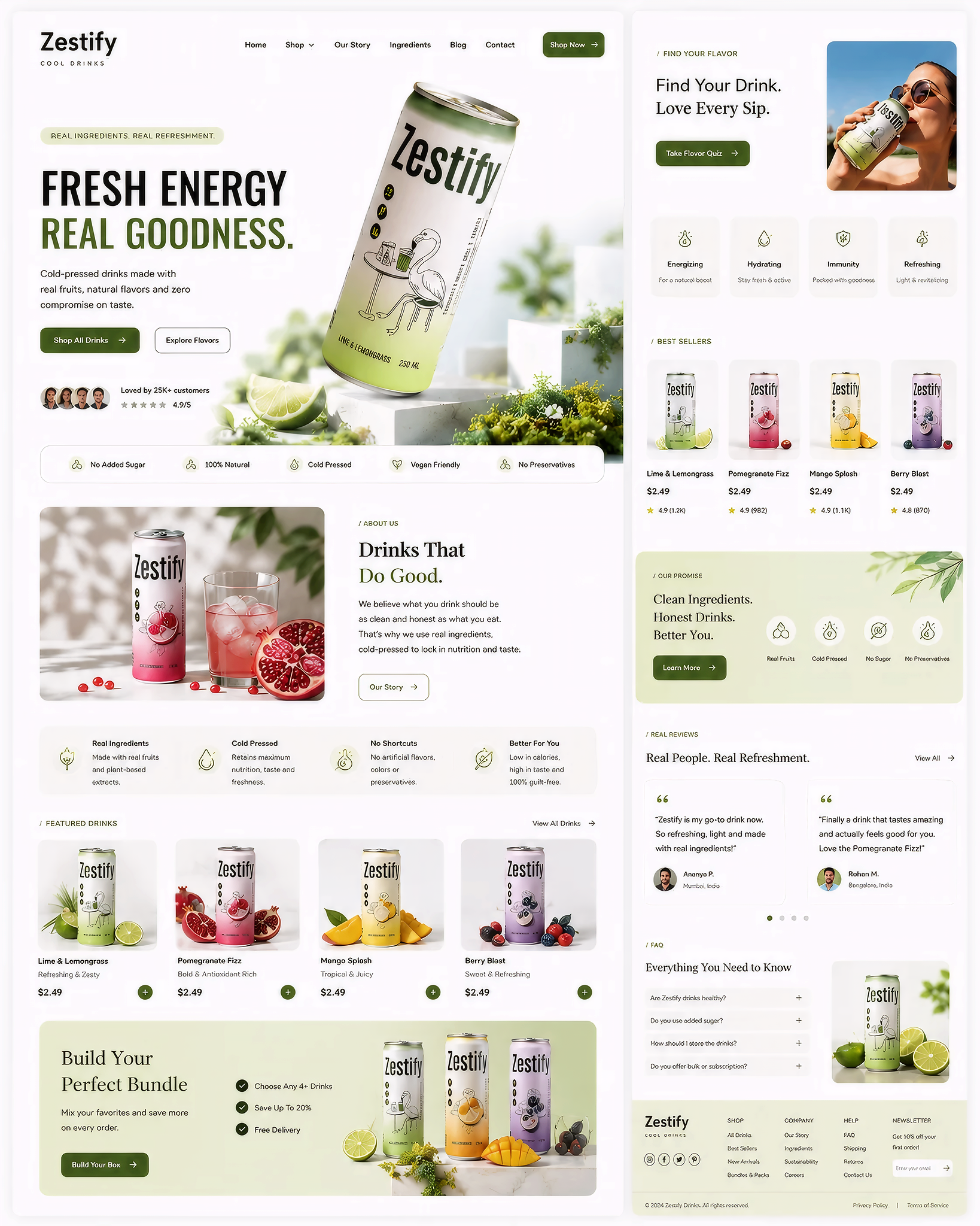 Fresh Energy. Real Goodness. 🌿 cool cooldrin cooldrink website development drink drinking ui ux web website website design website development