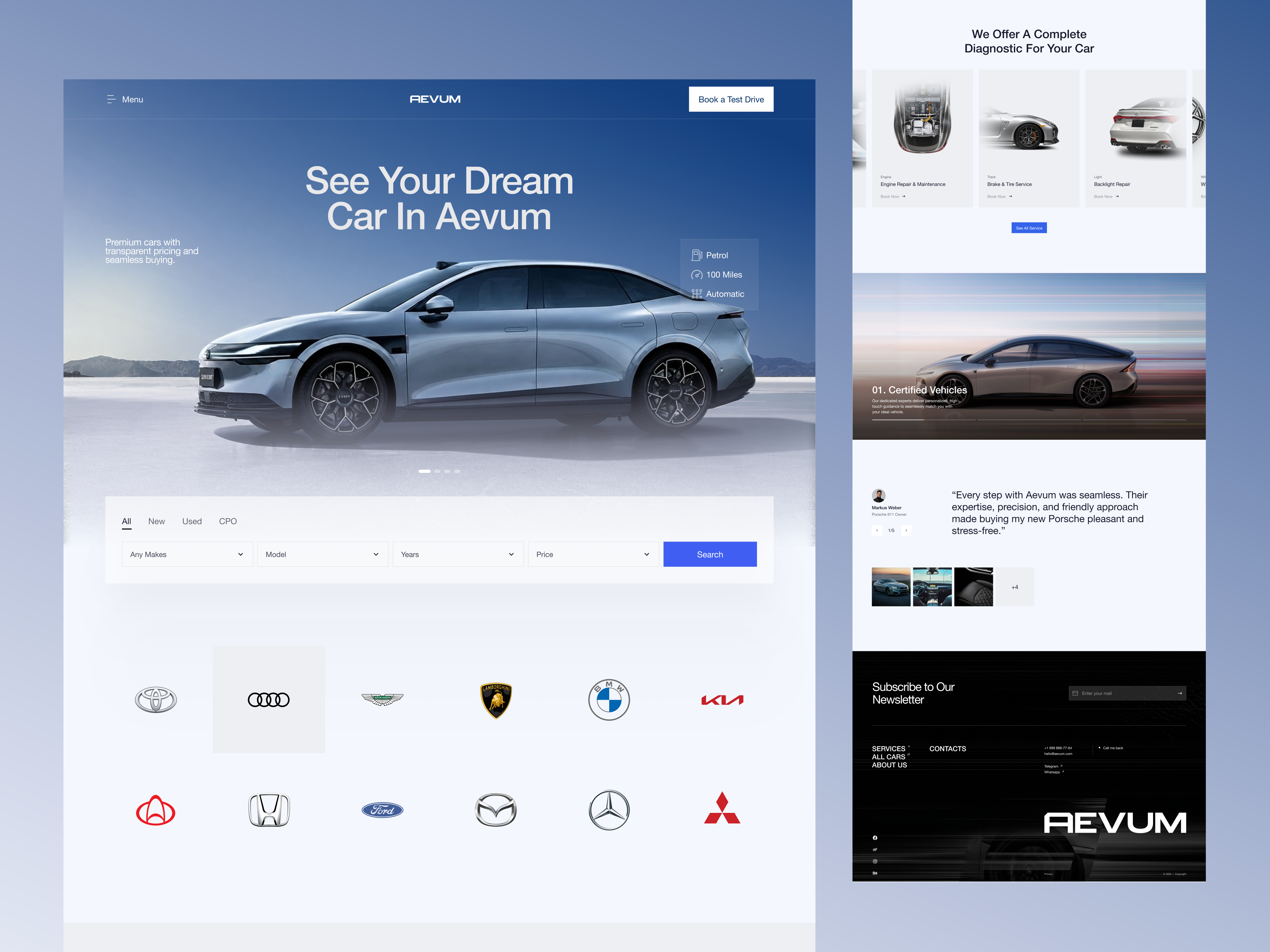Example of Automotive Website Design | Car Dealership UI/UX & Web Design