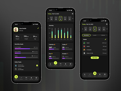 Food & activity tracker activity app belarus dashboard design fitness food food app tracker ui ux