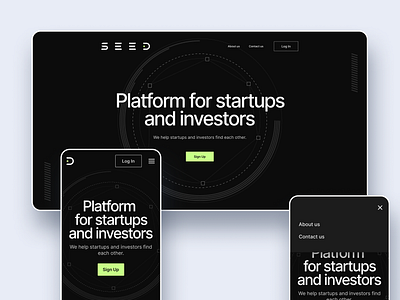 Main page / SeedStartups app design ui ux webapp