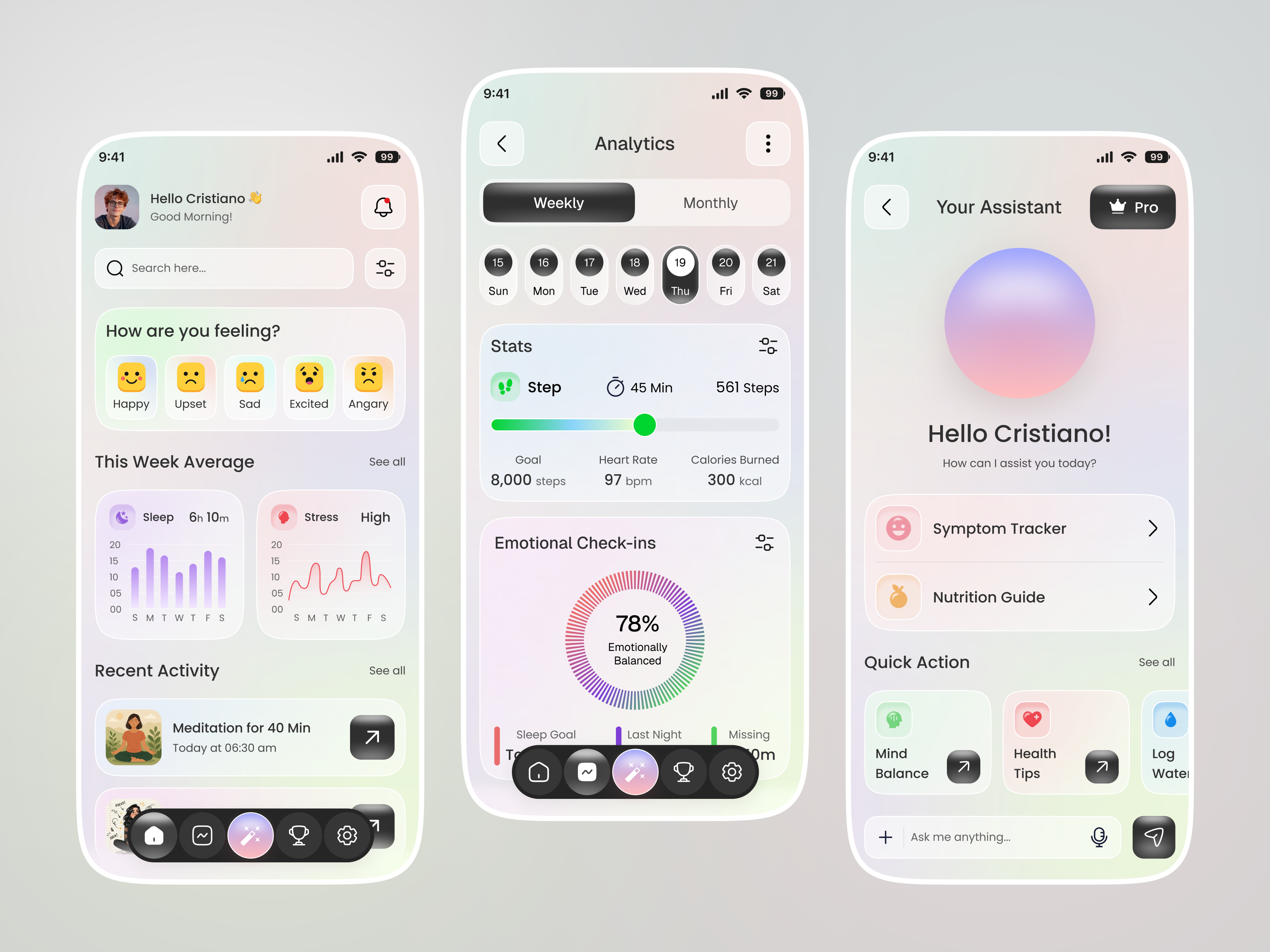AI Wellness & Mood Tracker Mobile App