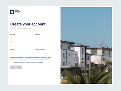 Acorn | Registration form design form interface investments product design property real estate registration form ui unikorns