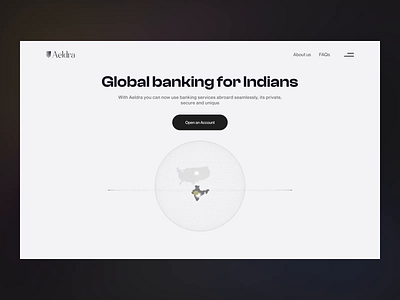 Aeldra Hero Page animation banking branding design finance fintech graphic design hero page landing page modern motion graphics payments typography uiux webdesign website