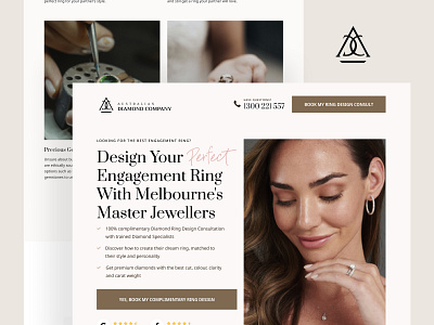 Australian Diamond Company Website Design branding design graphic design landingpage logo ui website