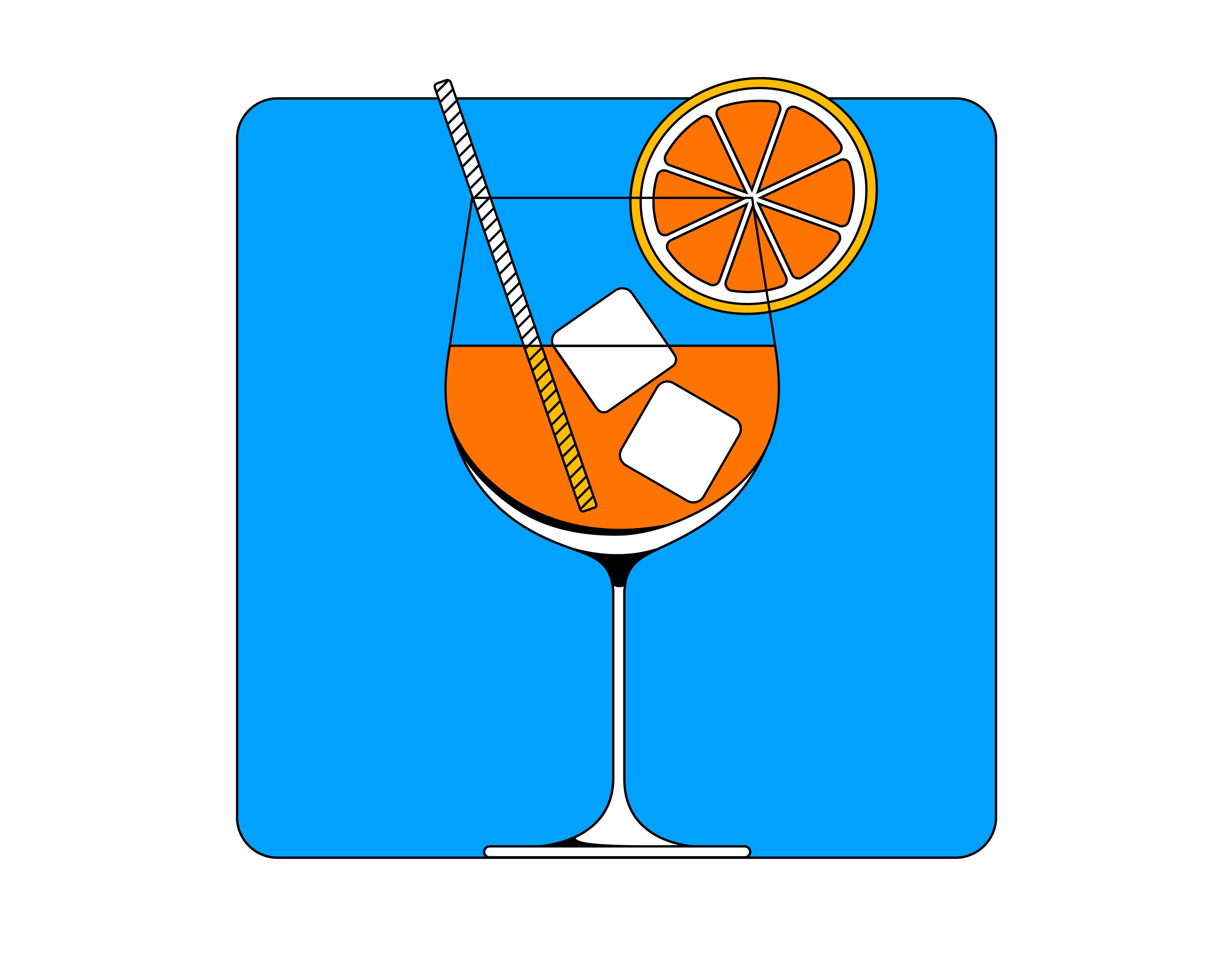 Summer Icon Series #8 - Aperol Spritz aperol aperol spritz art design digital drink drink illustration fun graphic design illustration illustration series illustrator playful spritz spritz illustration summer summer illustration summer series vector illustration vibrant