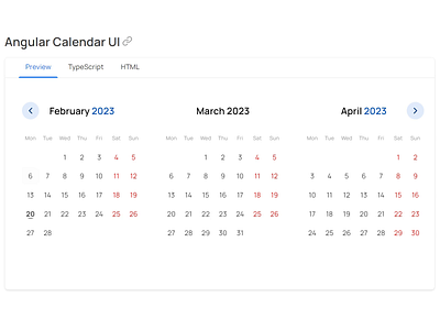 Angular UI kit for enterprise web apps. Designed in Figma app calendar components datepicker design figma material range templates ui ui kit