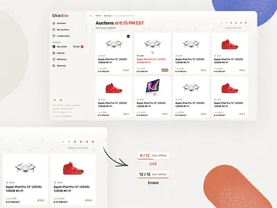 ClickBids: Auctions auctions auctions page auctons bid bids players secure platform shop