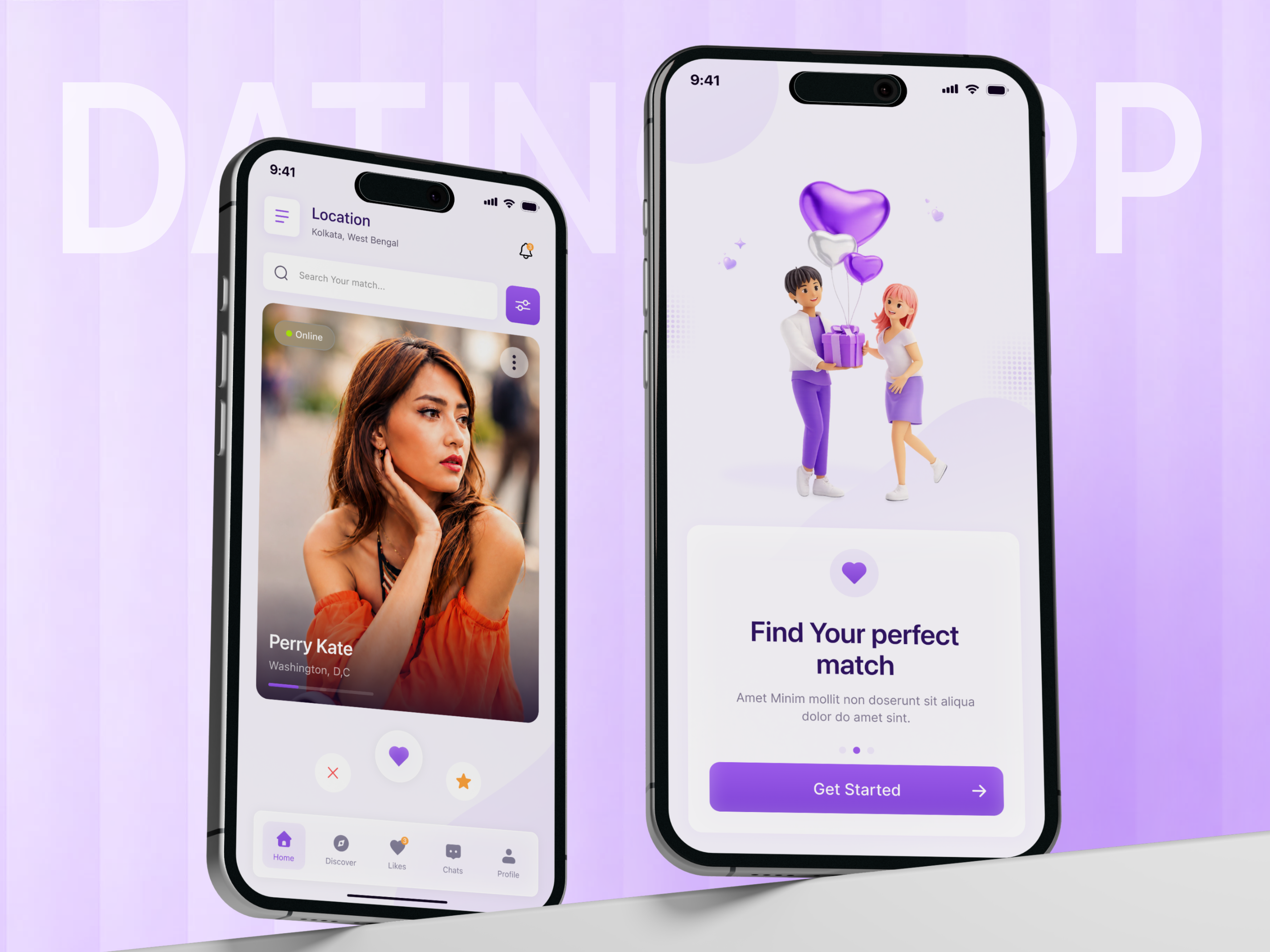 LoveLink – Modern Dating Mobile App 3dillustration appdesign appui connectionapp dailyui datingapp figmadesign interfacedesign matchingapp mobileapp mobileui productdesign profileui purpleui socialapp uidesign uiux userinterface uxdesign visualdesign