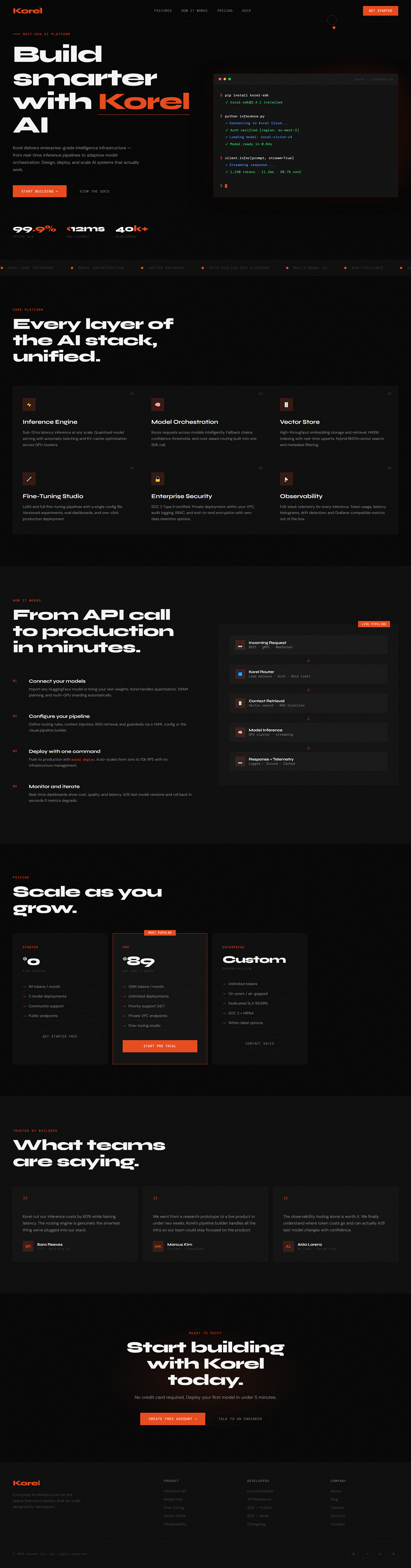 Korel-AI Website Design ai website app artificial intelligence webpage branding clean website design graphic design illustration koral koral website deisign landing page landing page design logo typography ui ux vector webpage design website design website development
