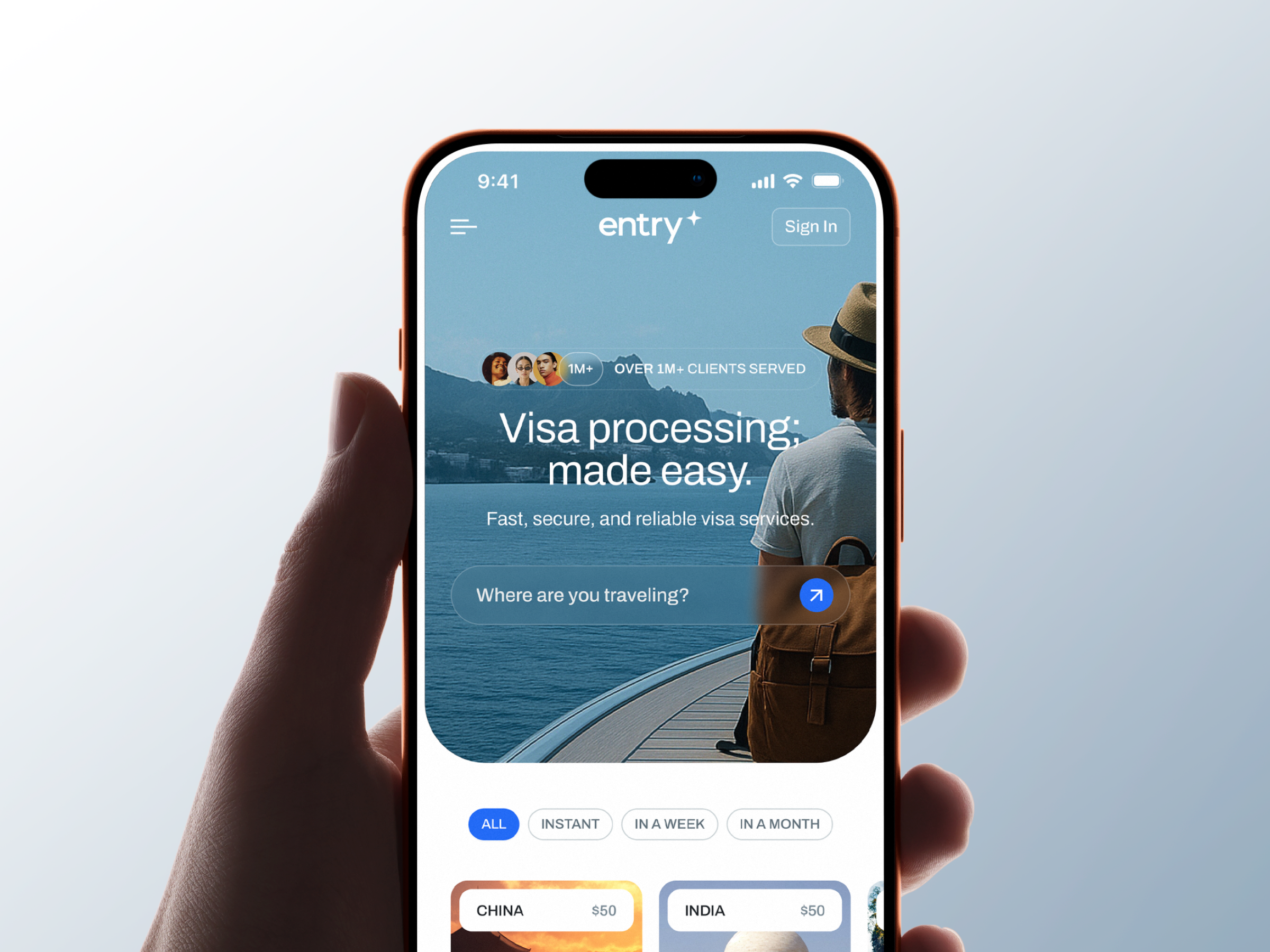 Entry Visas: Mobile branding mobile passports responsive travel ui visas