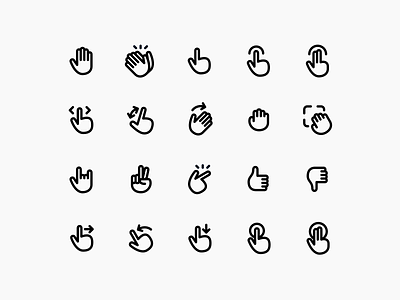 Hand Gestures Icons consistend design flat design flat icon gesture gestures hand hand gestures hand icon icon icon set interact interaction line icon touch usability usage use vector
