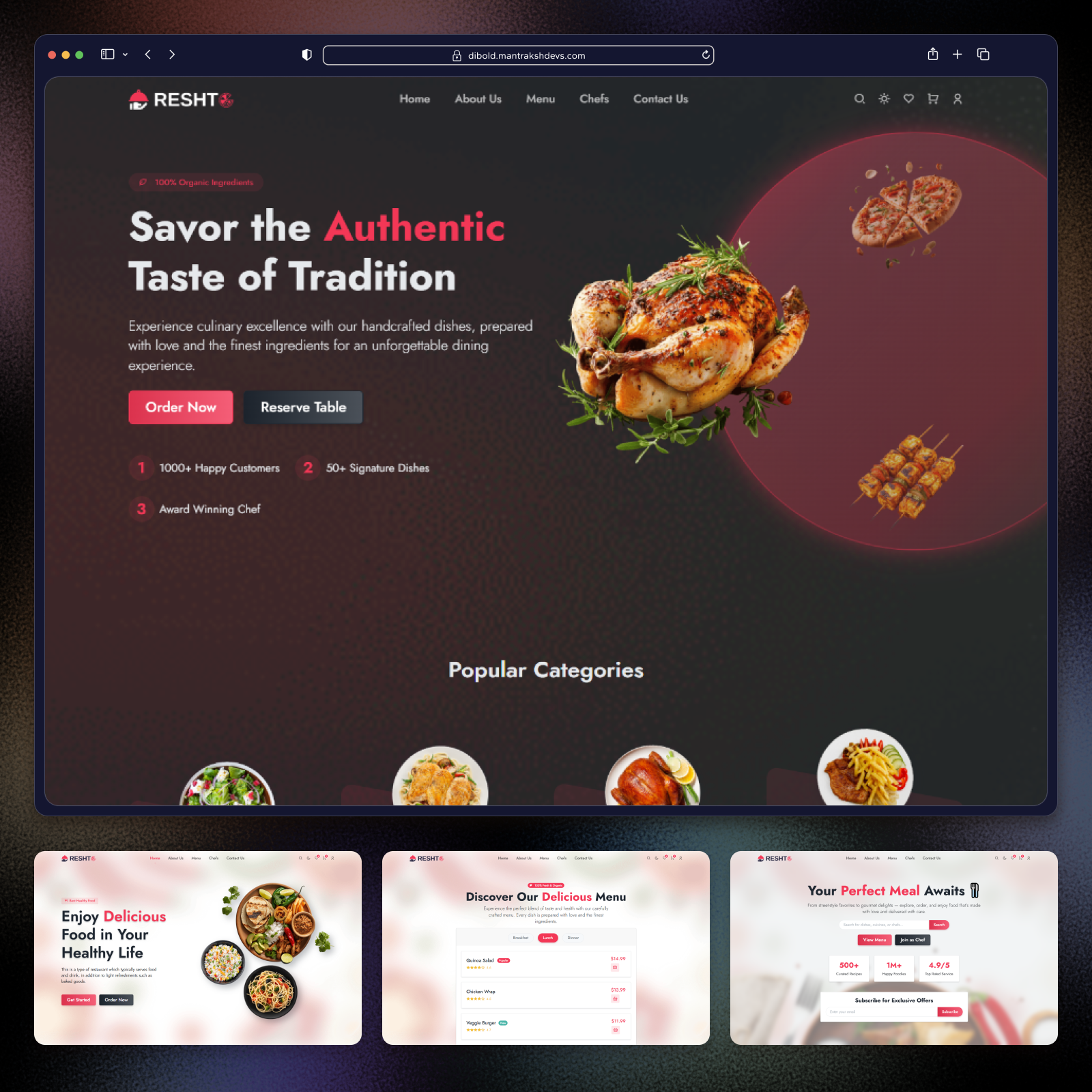 Reshto - Restaurant & Food Delivery React Template 🍔 bakery cafe catering cleanui food fooddelivery foodie landingpage minimaldesign orderingapp pizza restaurant restaurantwebsite trendingui ui uiux ux uxdesign webdesign websitetemplate