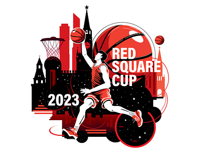 Red Square Cup 2023 Art Contest 3x3 art basketball illustration inspiration nba prints red square cup