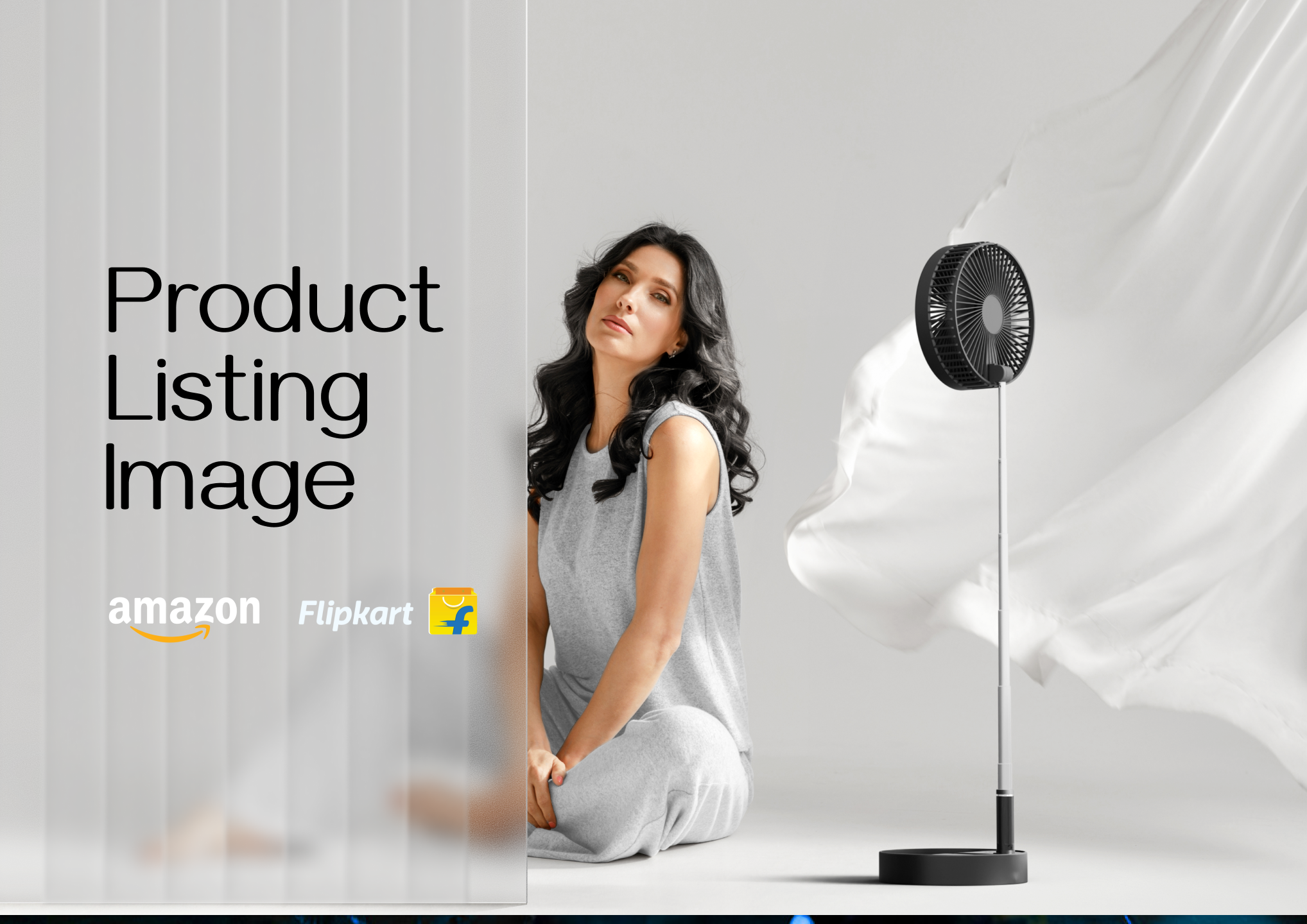 Amazon & Flipkart Product Listing Design | Portable Tower Fan 3d branding graphic design