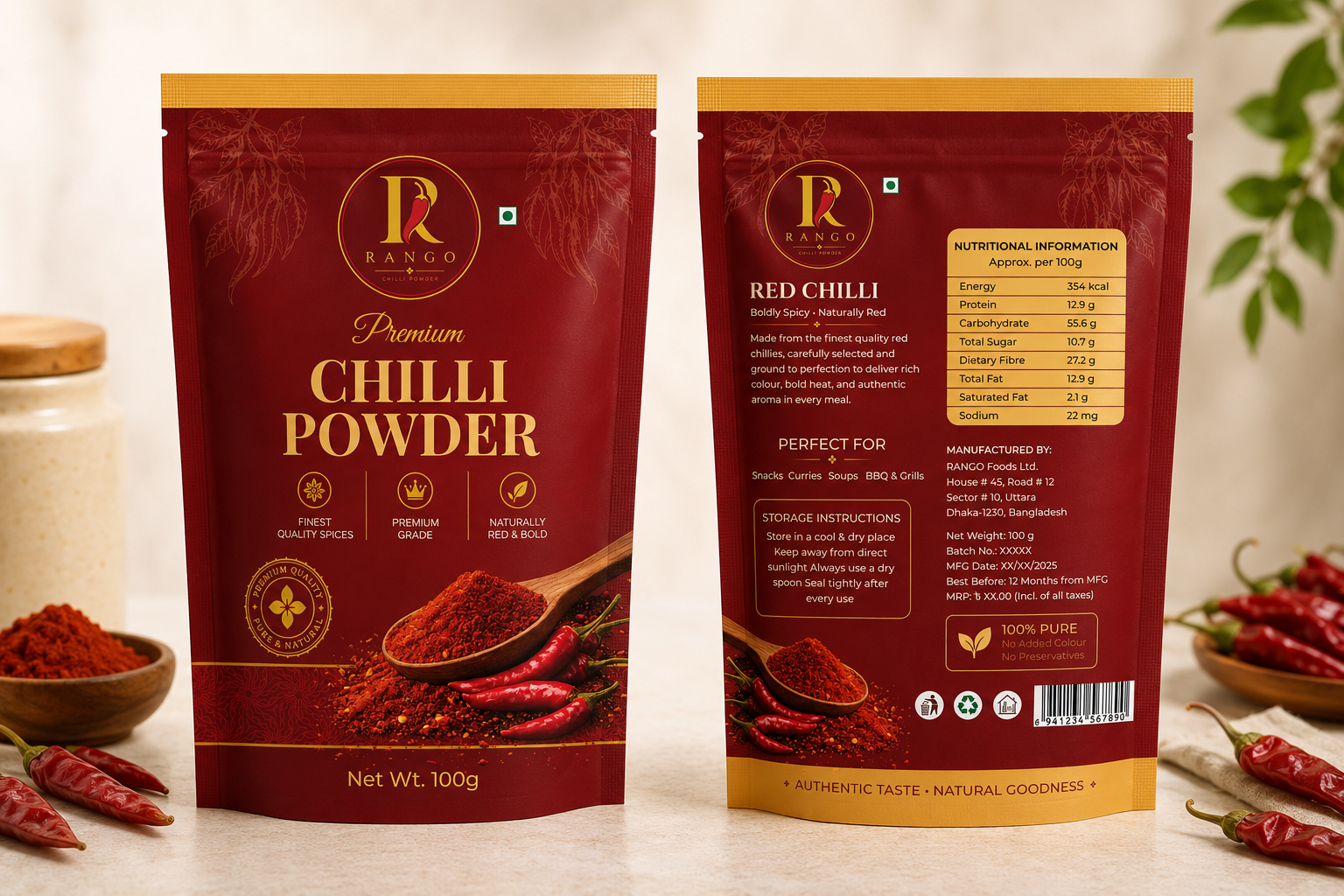 Chilli Powder Pouch Packaging & Label Design brand ideanty brand identity brand style chilli powder packaging consumer goods packaging creative branding fmcg packaging food branding food packaging graphic design label design modern packaging packaging concept packaging design packaging mockup pouch design pouch packaging premium packaging product packaging spice packaging
