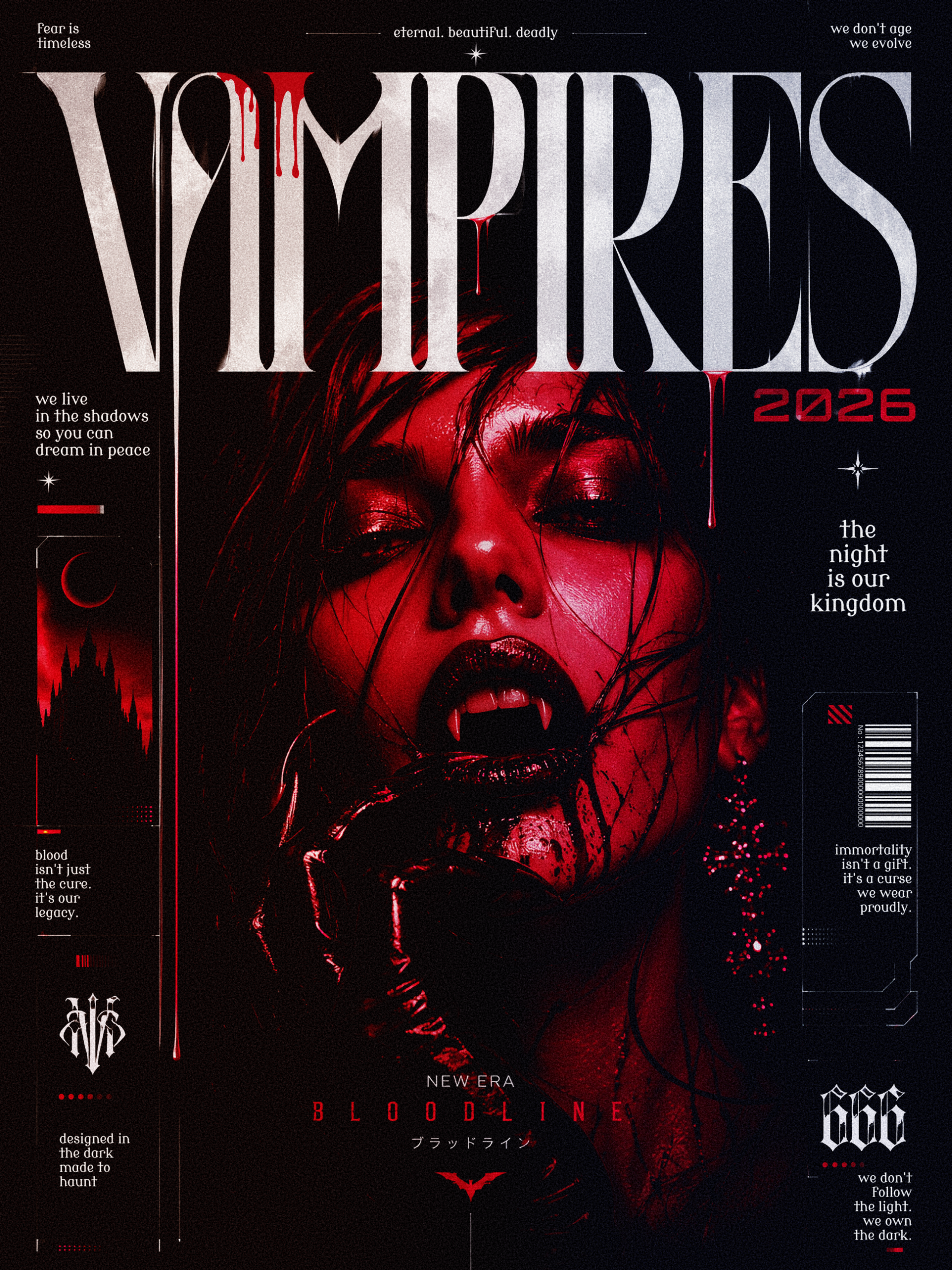 poster VAMPIRES branding design dribbble graphic design illustration logo poster typography ui vector