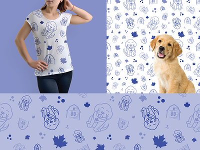Seamless pattern for dog sanctuary animal blue brand branding canadian cartoon color scheme company cute dog graphic design logo lovely mockup pattern puppy repeating seamless style t shirt