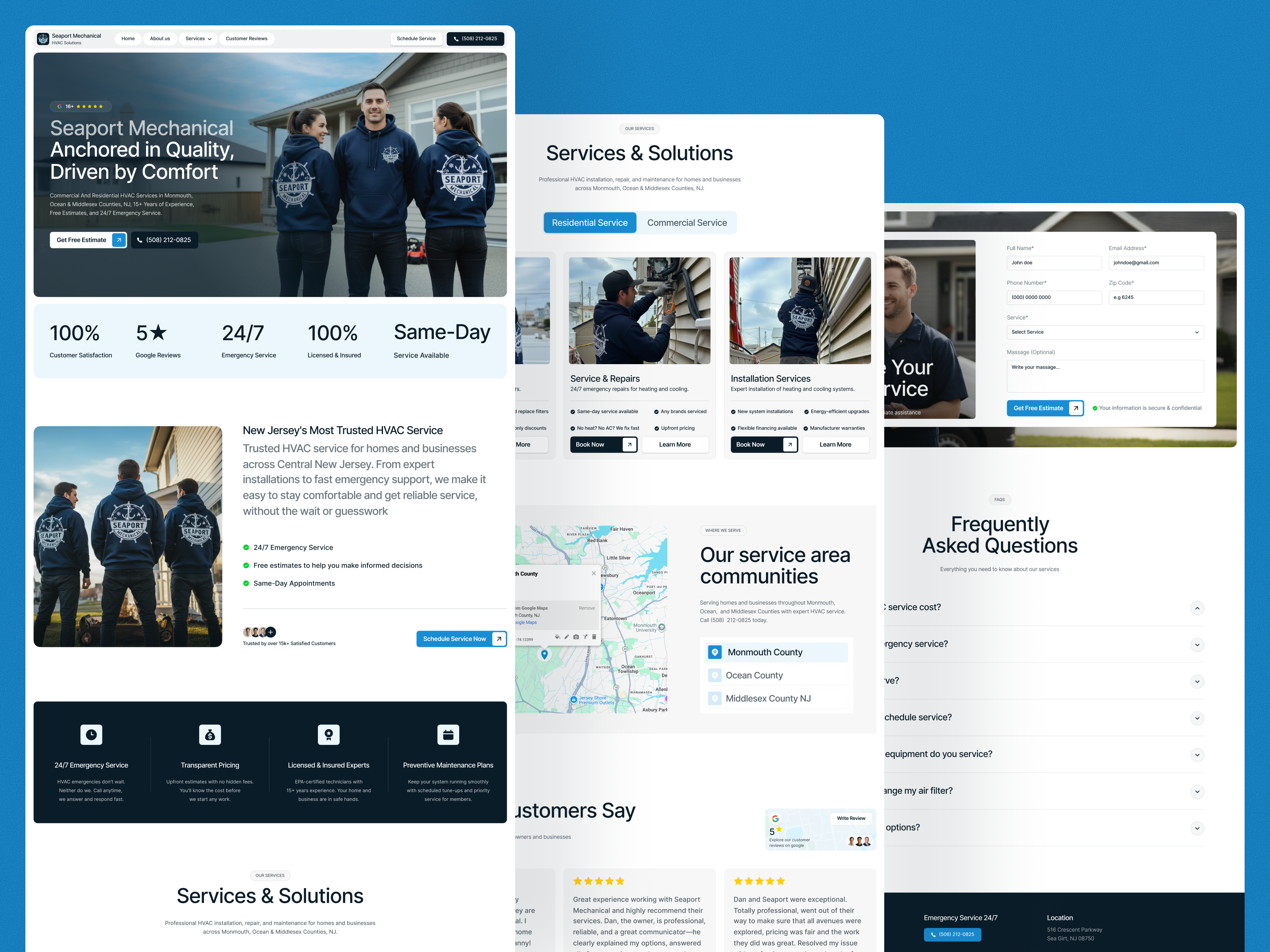 HVAC Website Redesign | Figma to Webflow ac repair booking client project contractor design figma hvac website interface landing page local local business responsive service ui uiux web design webflow website design website redesign wingly