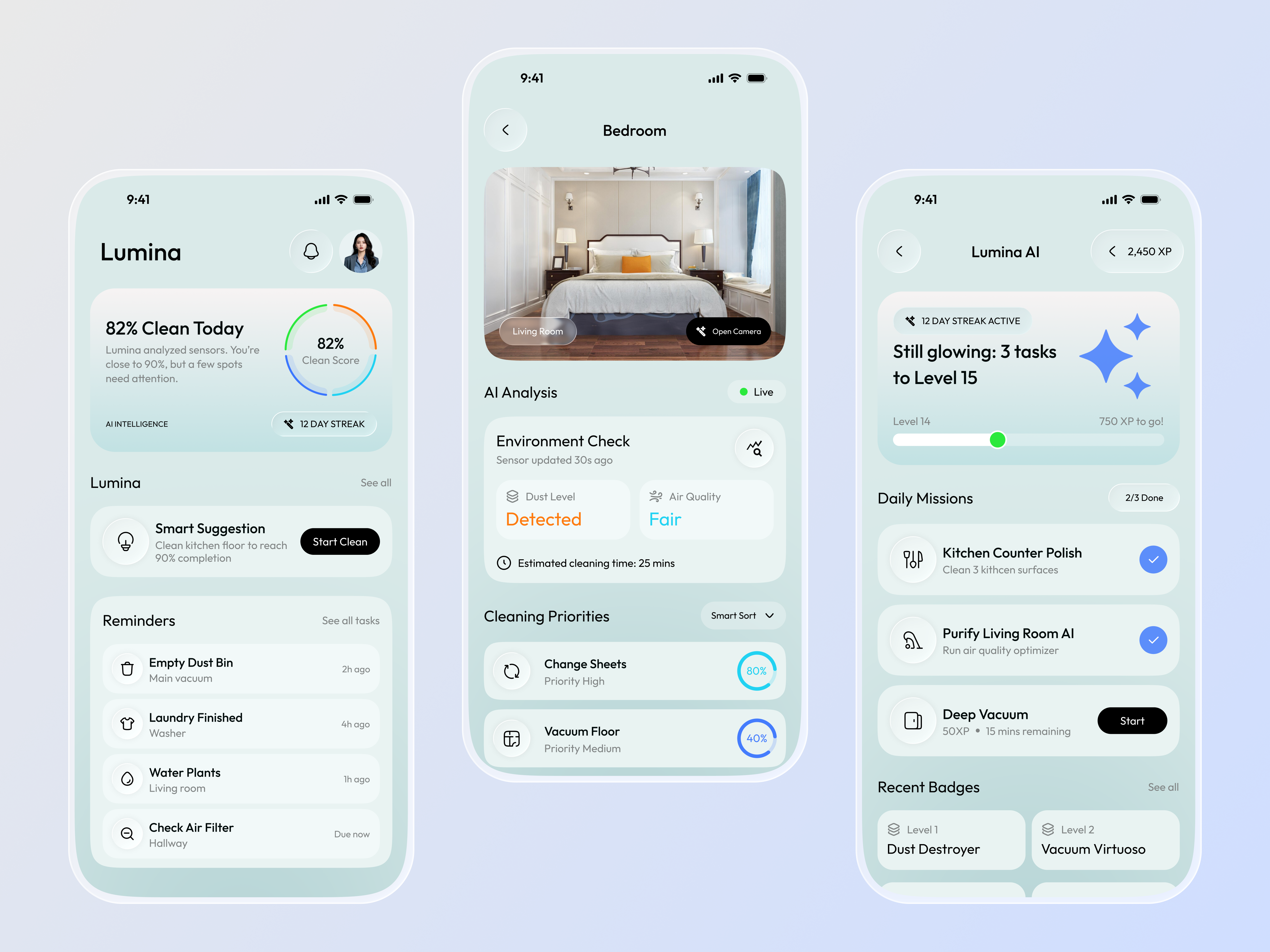 Lumina Home — AI-Powered Cleaning Experience