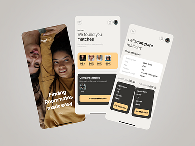 Best Pal-Roomate Finder App app coliving design experiencedesign figma interface design mobileapp design ui uiux design ux