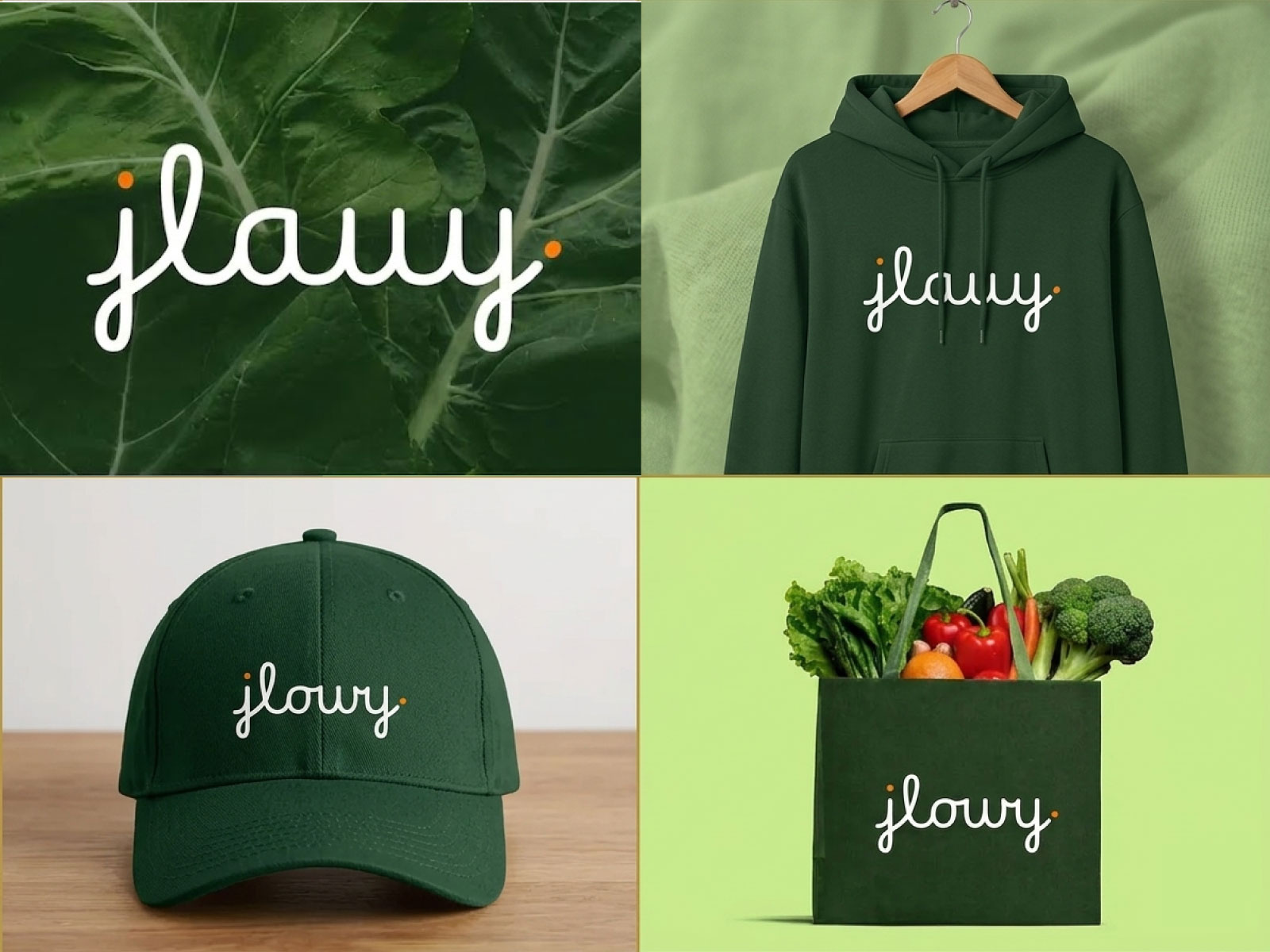 Organic Grocery Brand Identity with Playful Typography Design