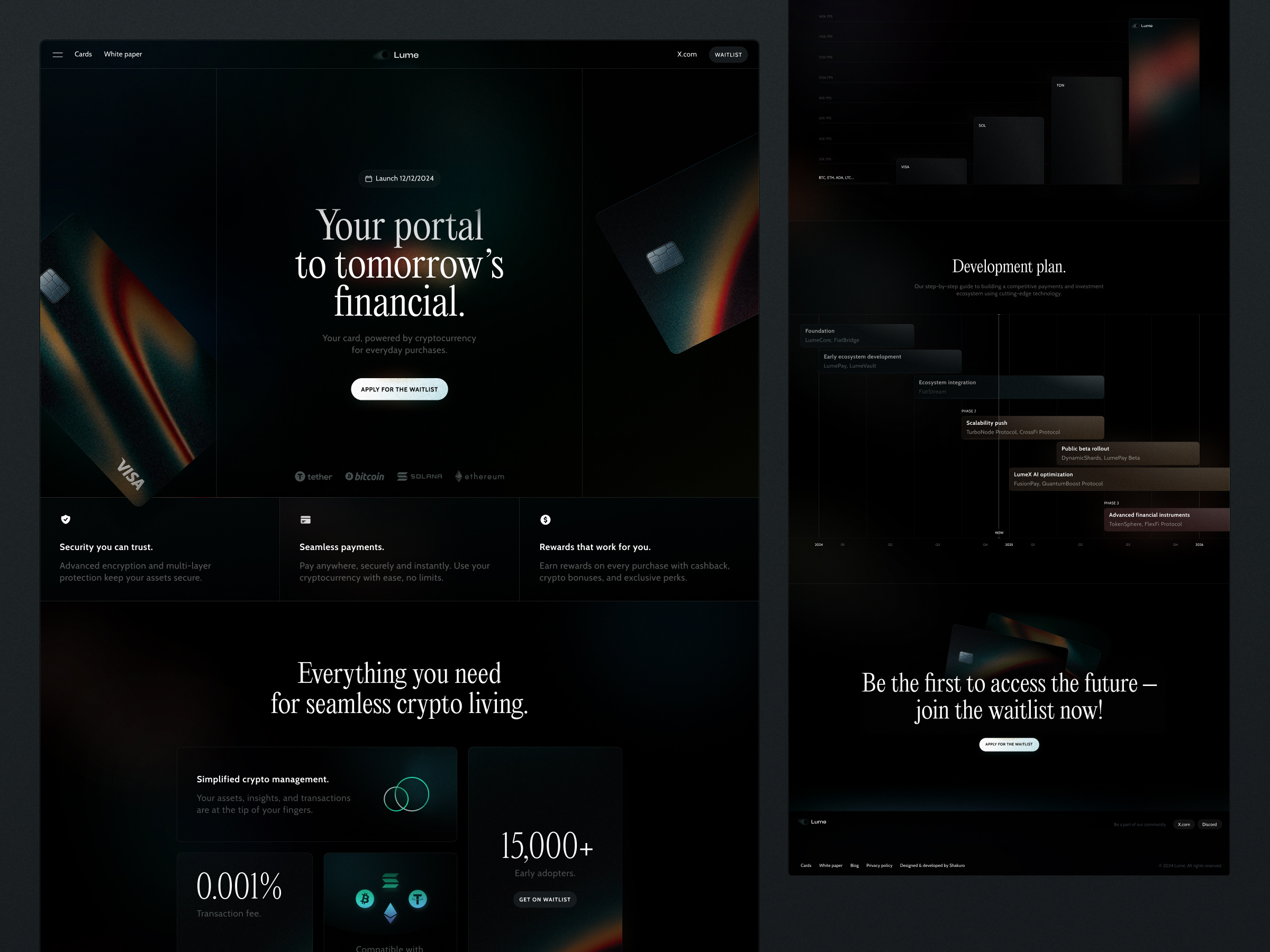Lume — Crypto Wallet Marketing Website UI animation crypto crypto exchange crypto exchange website crypto marketing design crypto payments crypto trade platform crypto trading website crypto wallet crypto wallet interface exchange interface exchange platform exchange website interface marketing website ui user interface web web design website design