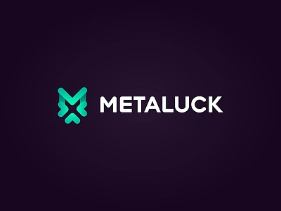 METALUCK 7gone brand casino clover crypto fortune gambling green letter mark lottery luck logo m letter metaluck nft