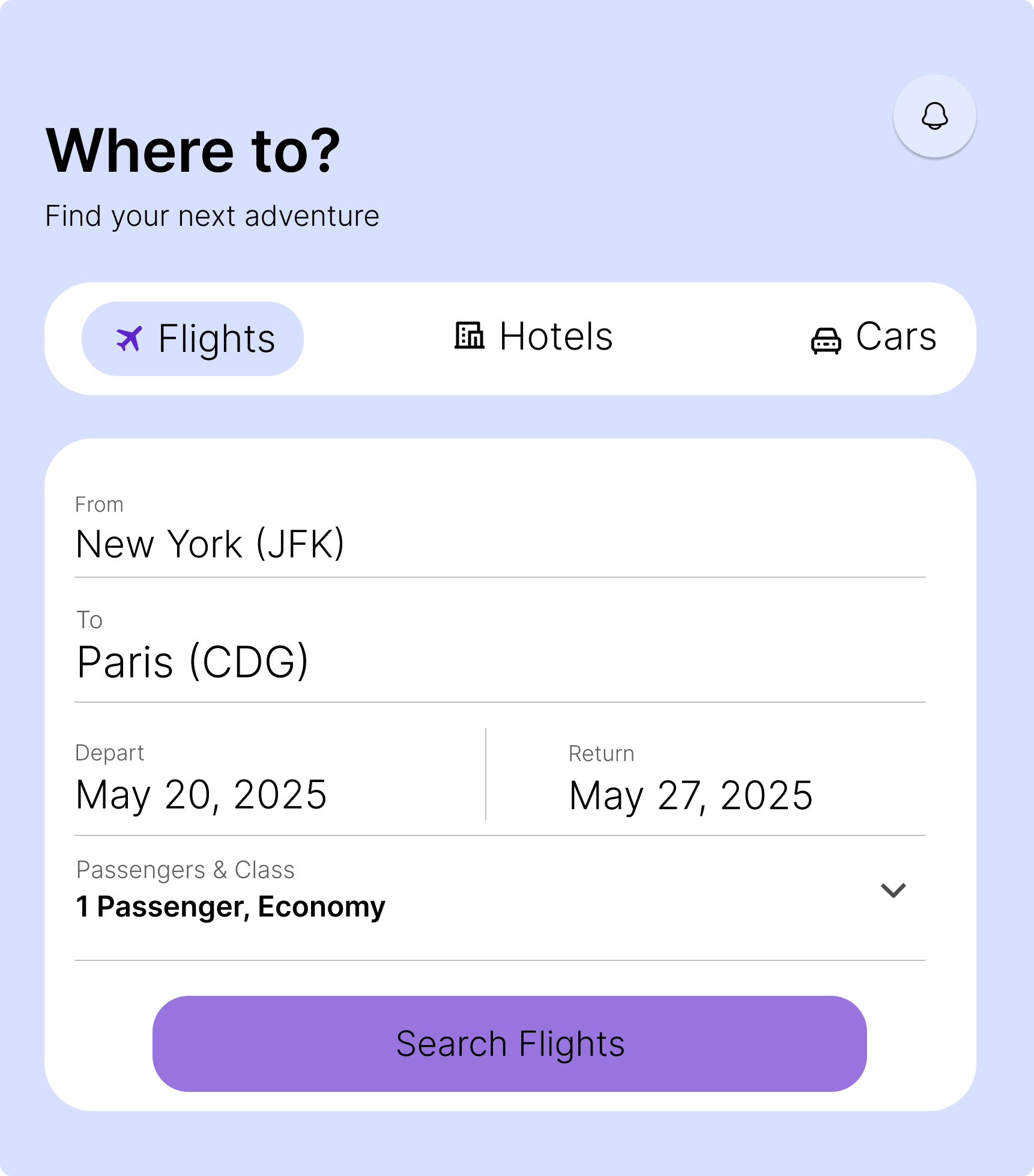 Flight Search Prompt Design