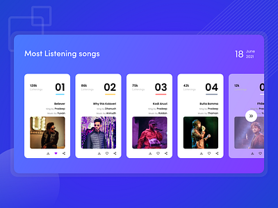 Music - Listing UI application creation creative design listing music ui ux uxui web design