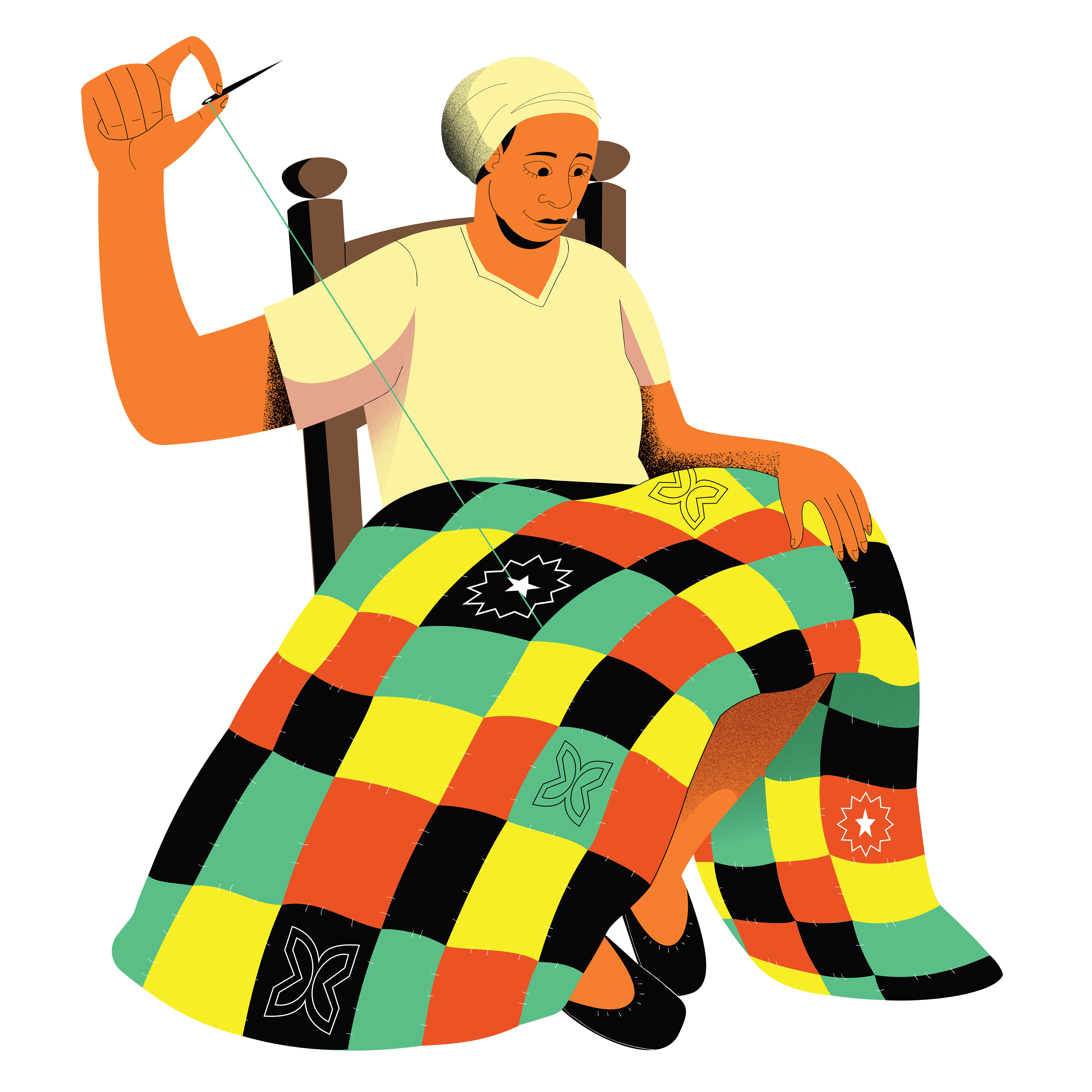 Making a quilt - Go Daddy design illustration lifestyle vector